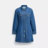 Abito in denim a maniche lunghe in cotone biologico