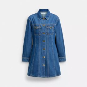 Abito in denim a maniche lunghe in cotone biologico