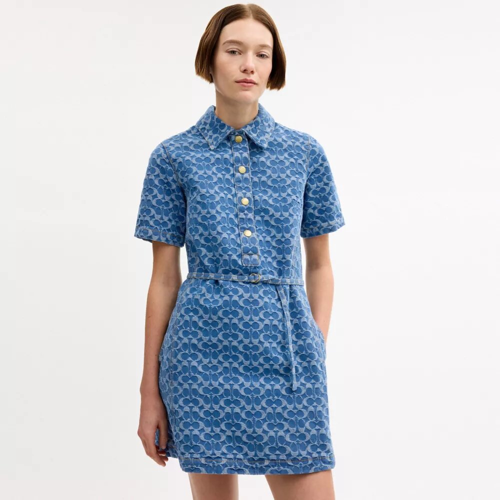 Abito in denim Signature in cotone biologico