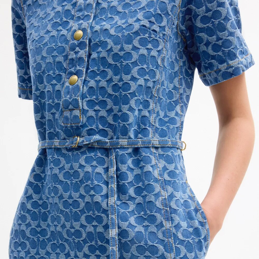 Abito in denim Signature in cotone biologico