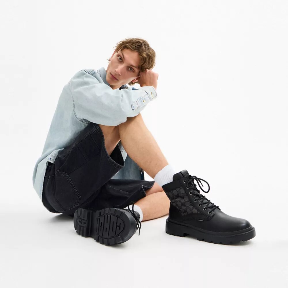 Anfibi con jacquard esclusivo