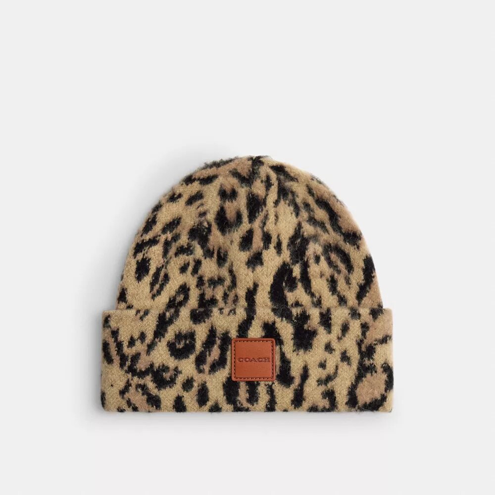 Berretto con stampa leopardata