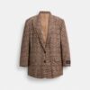 Blazer monopetto in tessuto a quadri "Signature C"