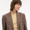 Blazer monopetto in tessuto a quadri "Signature C"