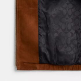 Bomber oversize in pelle scamosciata Heritage C