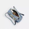 Borsa a botte con chiusura Kisslock da 28 in denim riciclato