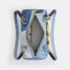 Borsa a botte con chiusura Kisslock da 28 in denim riciclato