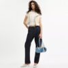 Borsa a botte con chiusura Kisslock da 28 in denim riciclato