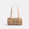 Borsa a botte Kisslock 28 in jacquard Signature