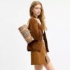 Borsa a botte Kisslock 28 in jacquard Signature