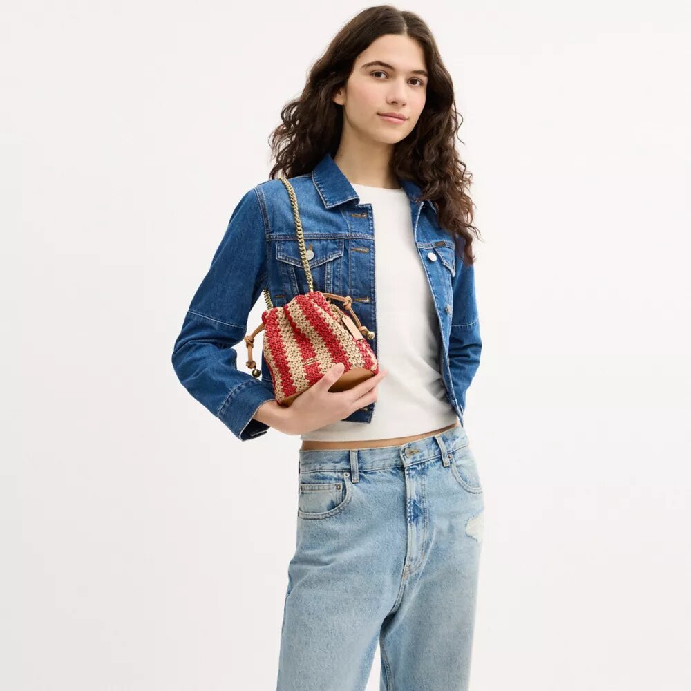 Borsa a coulisse Faye Mini a righe