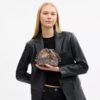 Borsa a coulisse Faye Mini in jacquard esclusivo con ricami floreali