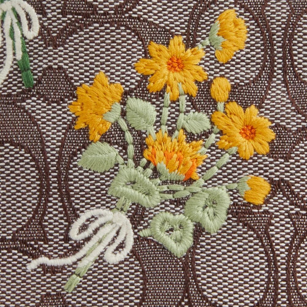 Borsa a coulisse Faye Mini in jacquard esclusivo con ricami floreali