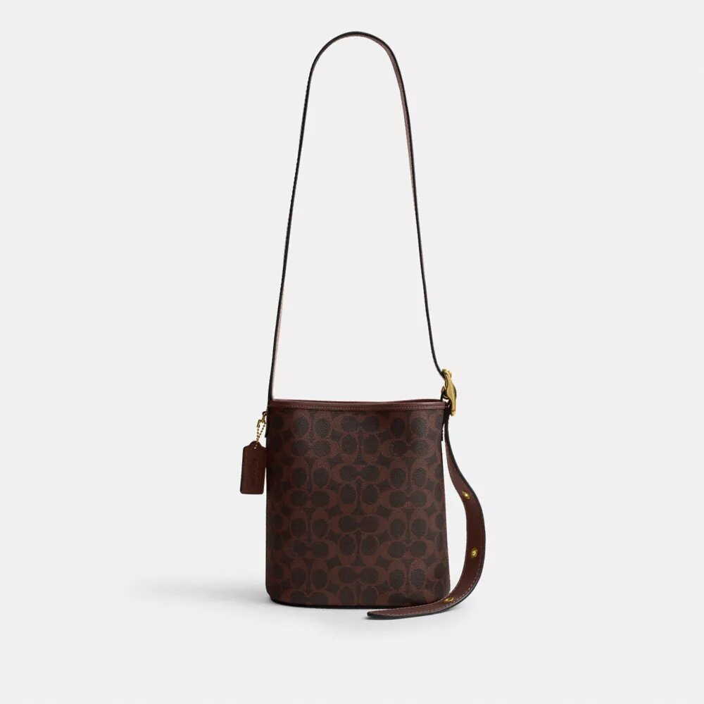 Borsa a secchiello Bleecker 21 in Signature Canvas