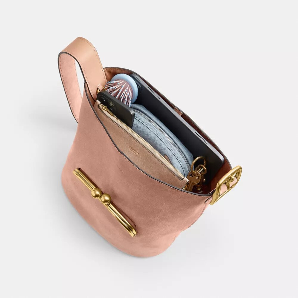 Borsa a secchiello Bleecker con chiusura Kisslock