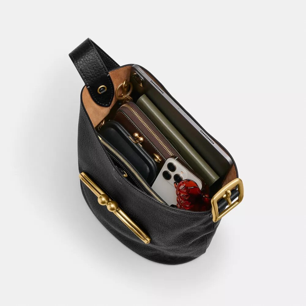 Borsa a secchiello Bleecker con chiusura Kisslock