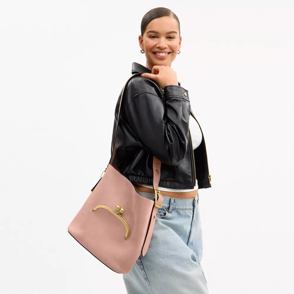 Borsa a secchiello Bleecker con chiusura Kisslock