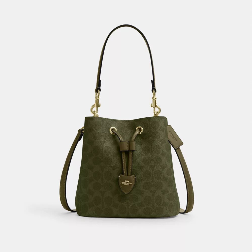 Borsa a secchiello Rowan in Signature Canvas