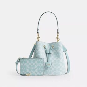 Borsa a secchiello Rowan in Signature Canvas