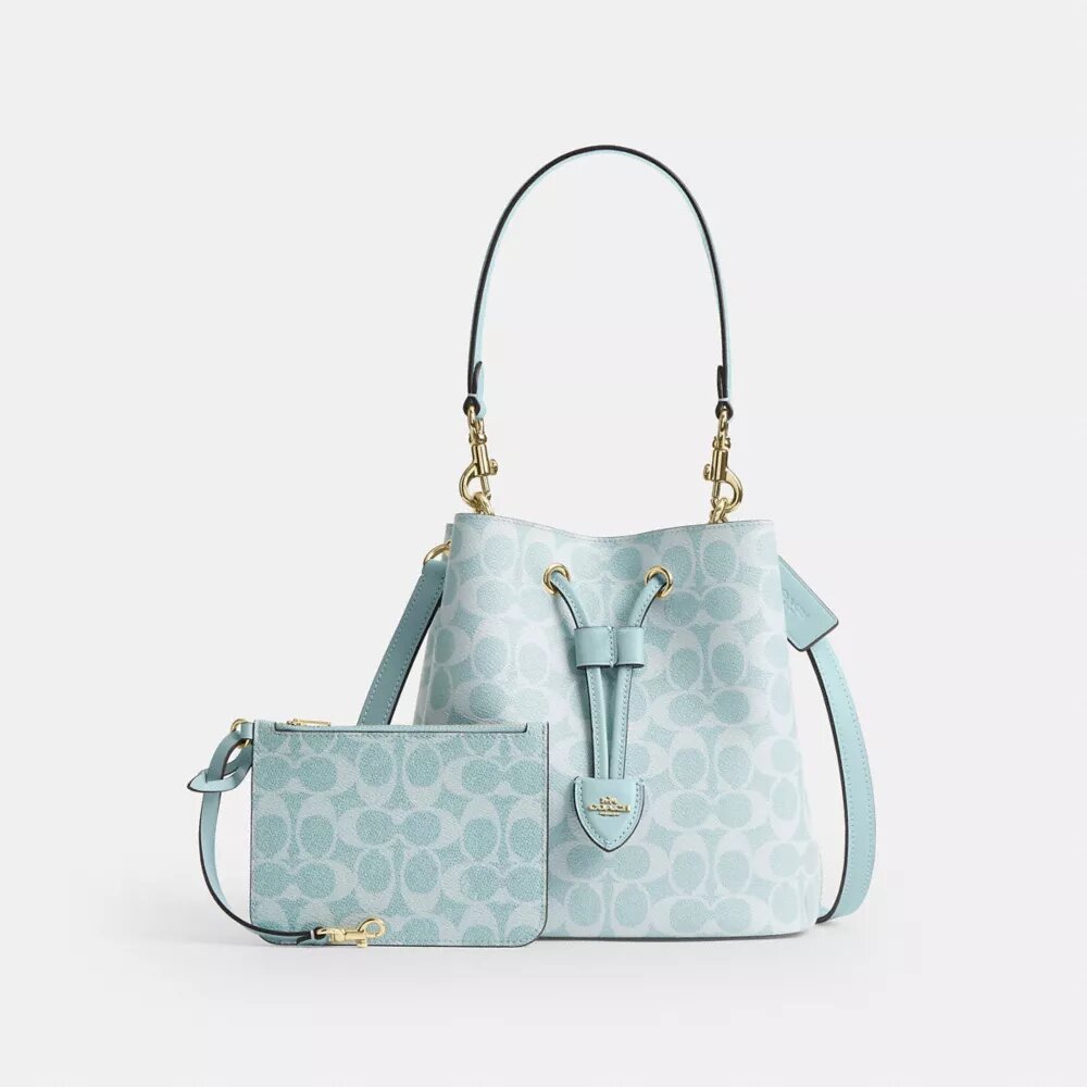 Borsa a secchiello Rowan in Signature Canvas