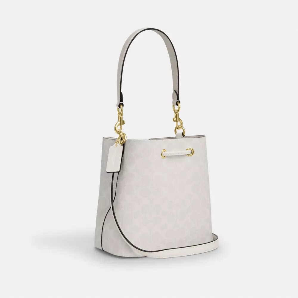 Borsa a secchiello Rowan in Signature Canvas