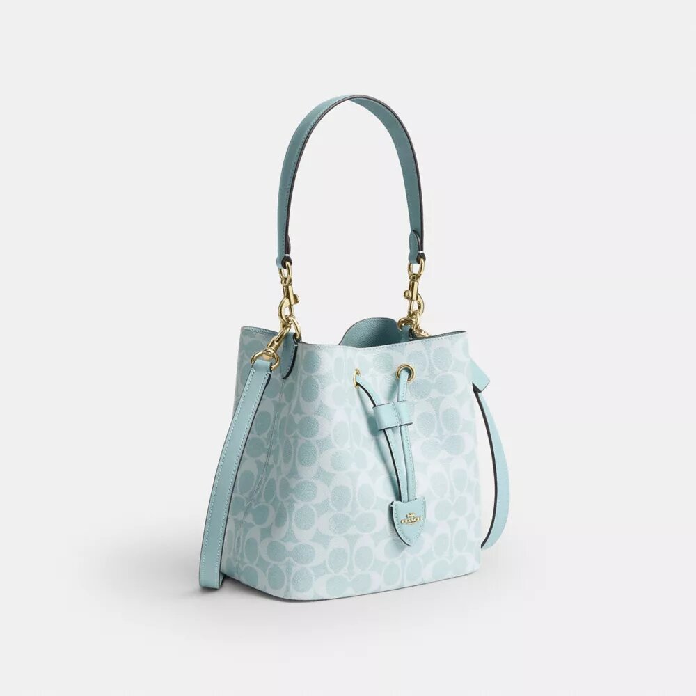 Borsa a secchiello Rowan in Signature Canvas