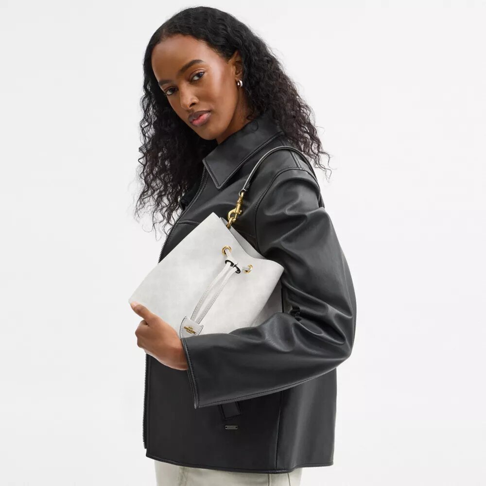Borsa a secchiello Rowan in Signature Canvas