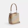 Borsa a secchiello Rowan in Signature Canvas Rainbow
