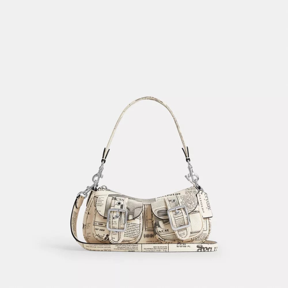 Borsa a spalla Ashton con stampa giornale