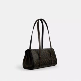 Borsa a spalla Bridget in Signature Canvas con ciondoli