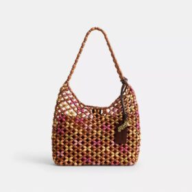 Borsa a spalla Brooklyn 28 con perline in legno