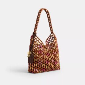 Borsa a spalla Brooklyn 28 con perline in legno
