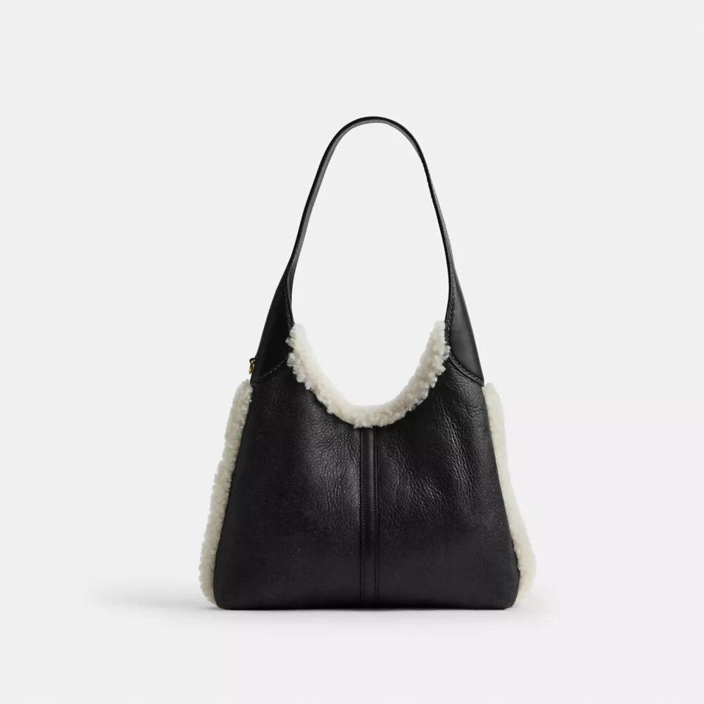 Borsa a spalla Brooklyn 28 in shearling