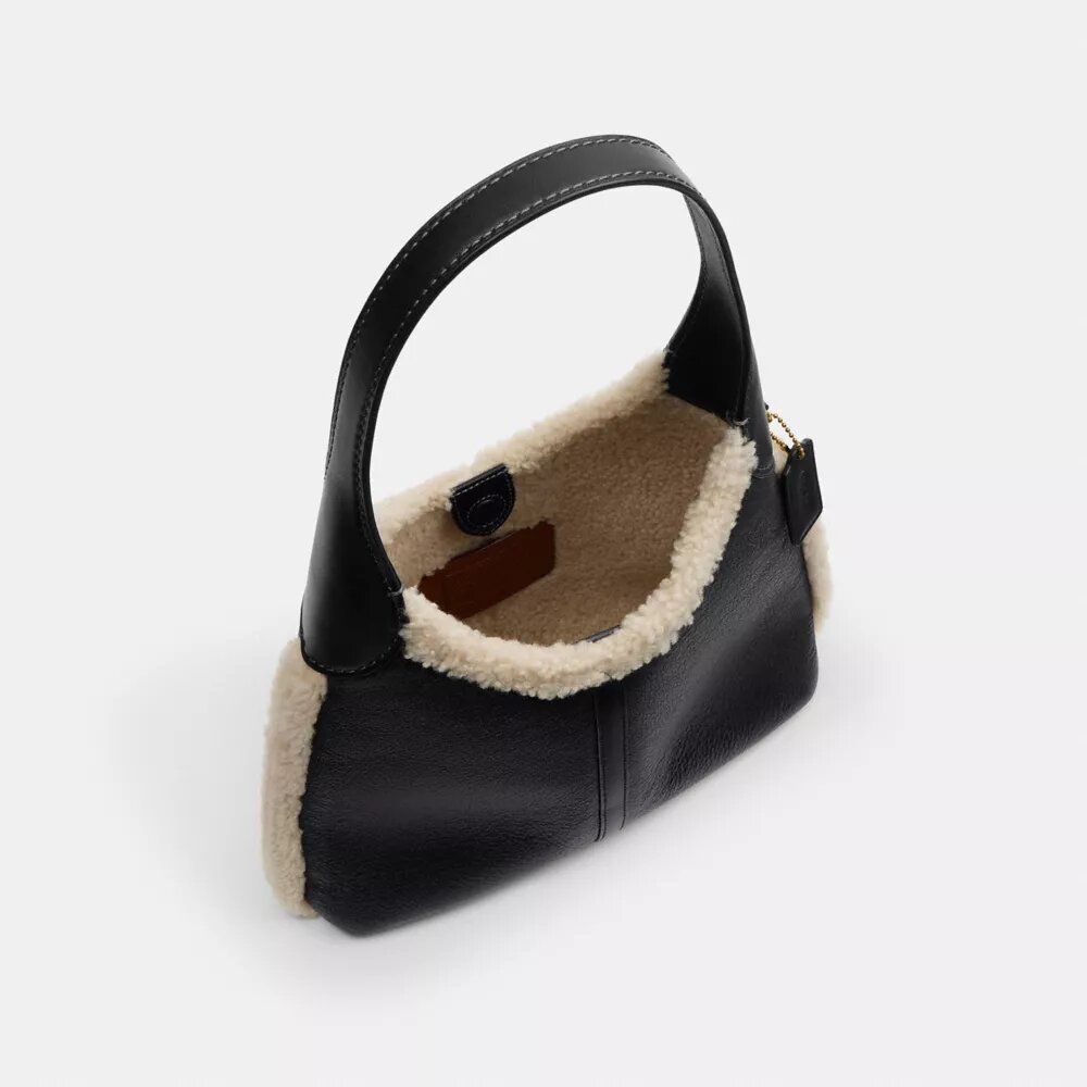 Borsa a spalla Brooklyn 28 in shearling