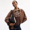 Borsa a spalla Brooklyn 28 in shearling