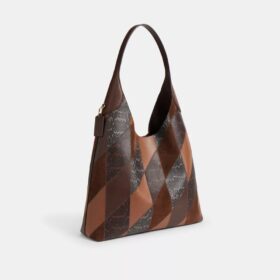 Borsa a spalla Brooklyn 39 con patchwork in pelle di serpente