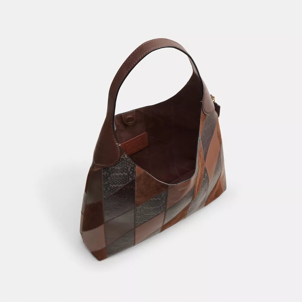 Borsa a spalla Brooklyn 39 con patchwork in pelle di serpente