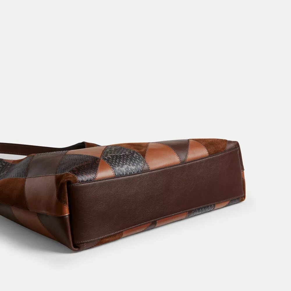 Borsa a spalla Brooklyn 39 con patchwork in pelle di serpente