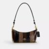 Borsa a spalla Caitlin con patchwork a righe