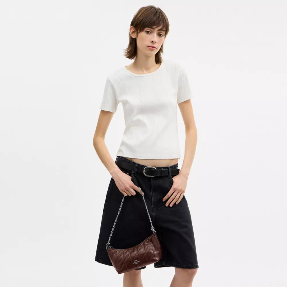 Borsa a spalla Caitlin con trapuntatura