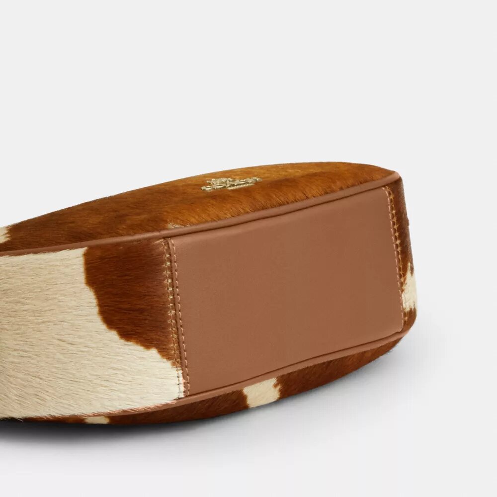 Borsa a spalla Emily in pelle di vitello con stampa bovina
