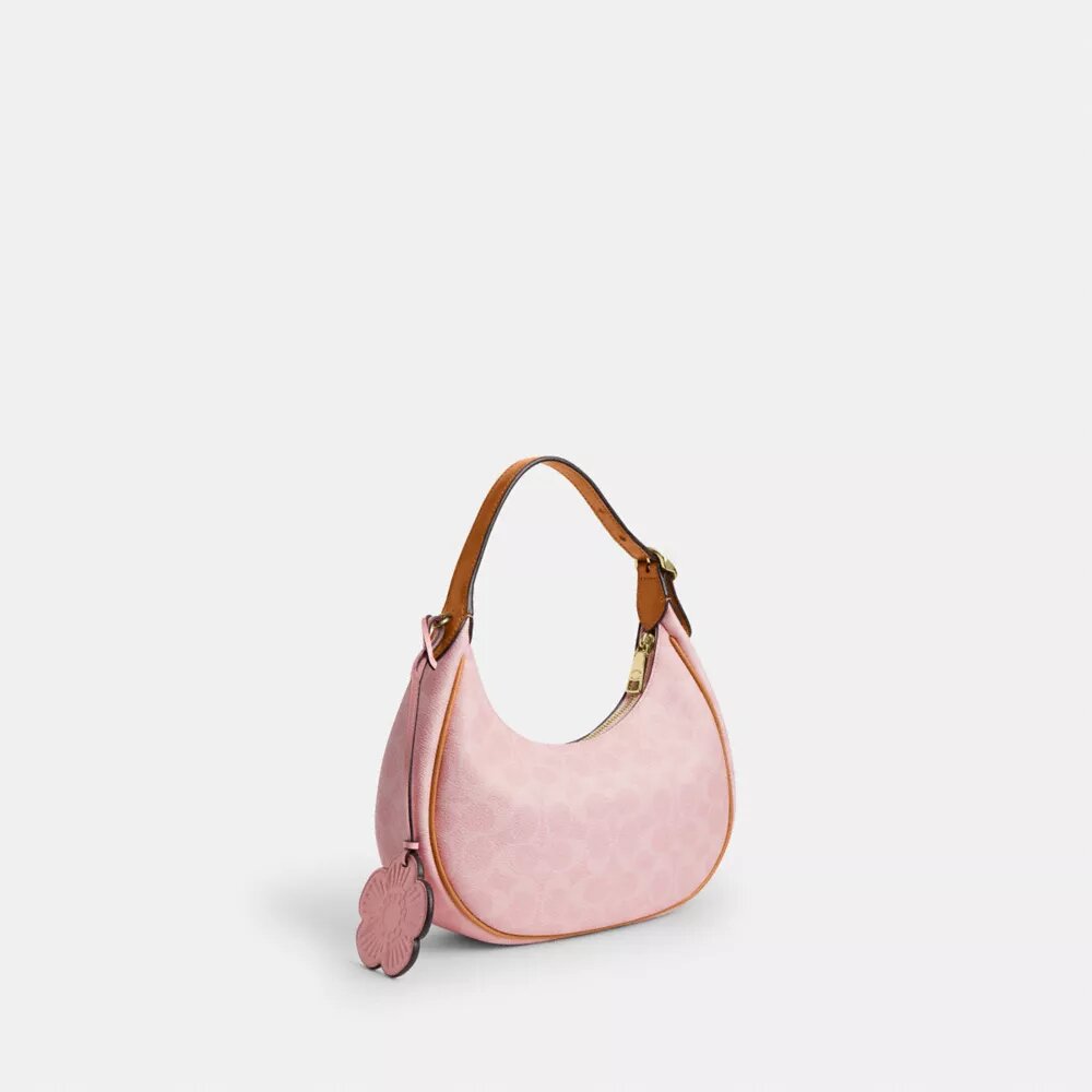 Borsa a spalla Emily in Signature Canvas con ciondoli