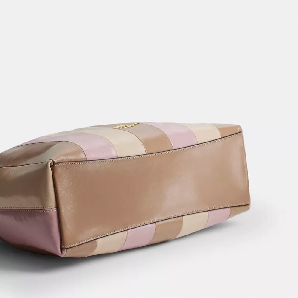 Borsa a spalla Evelyn con patchwork a strisce
