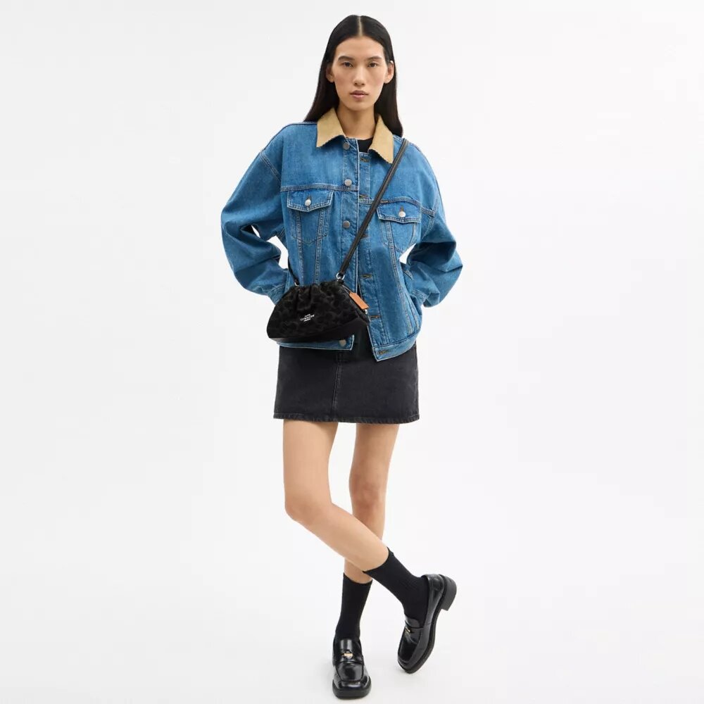 Borsa a spalla Faye in denim esclusivo