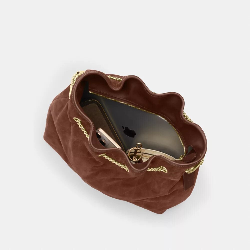 Borsa a spalla grande Evelyn con trapuntatura