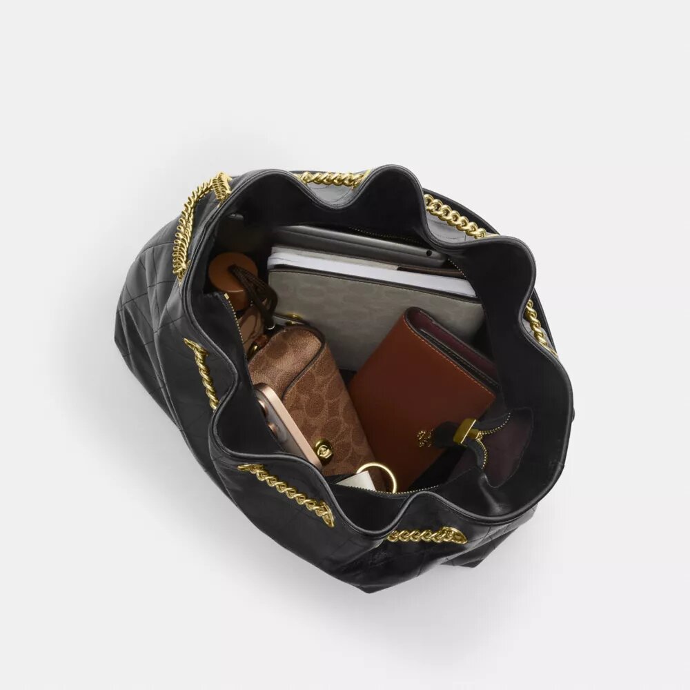 Borsa a spalla grande Evelyn con trapuntatura