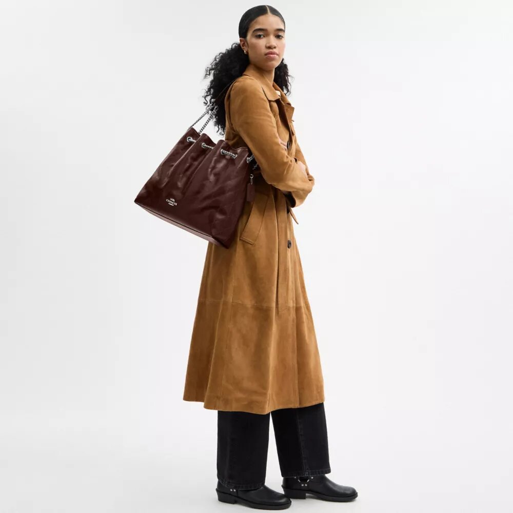 Borsa a spalla grande Evelyn con trapuntatura
