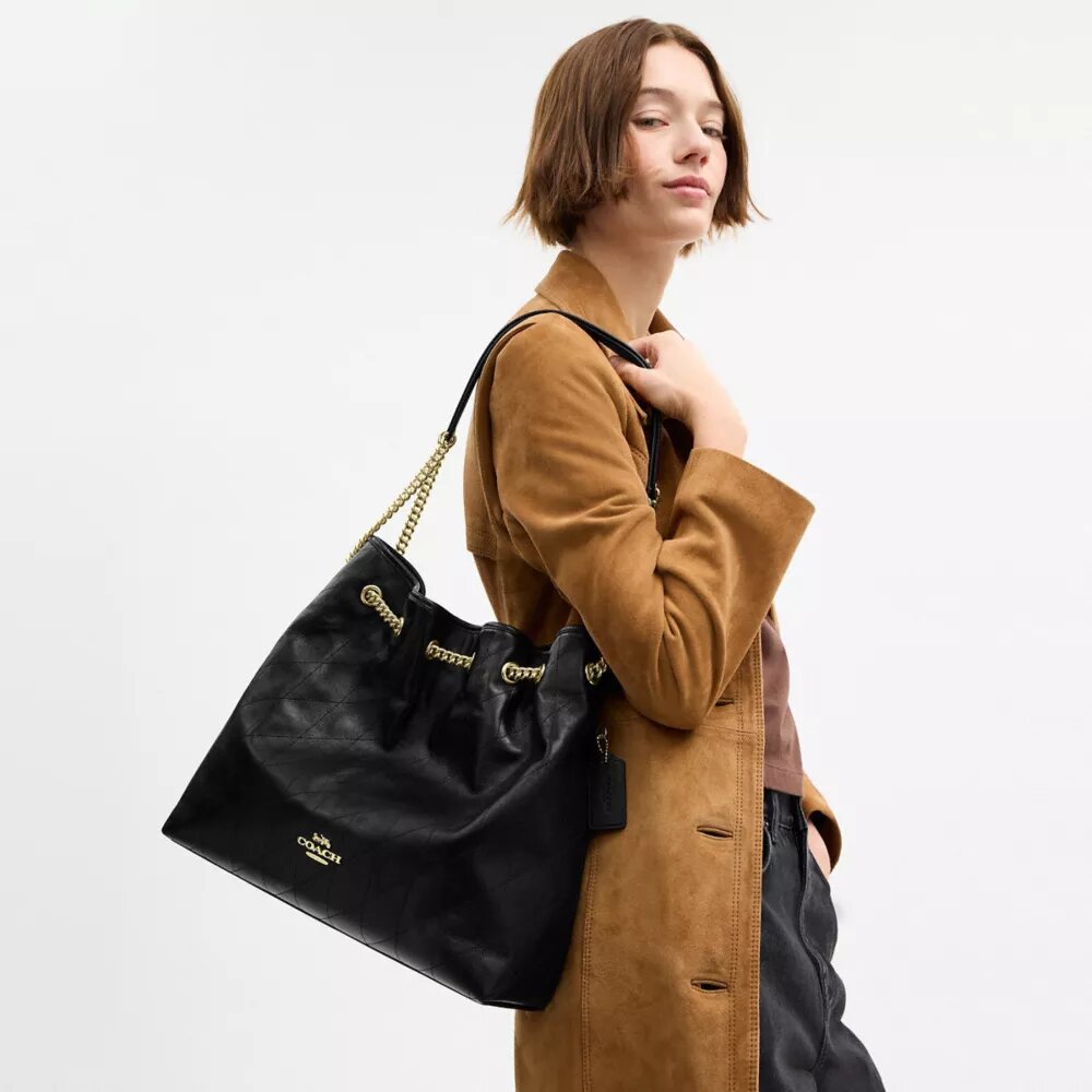 Borsa a spalla grande Evelyn con trapuntatura