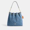 Borsa a spalla grande Evelyn in cotone rigenerativo con trapuntatura