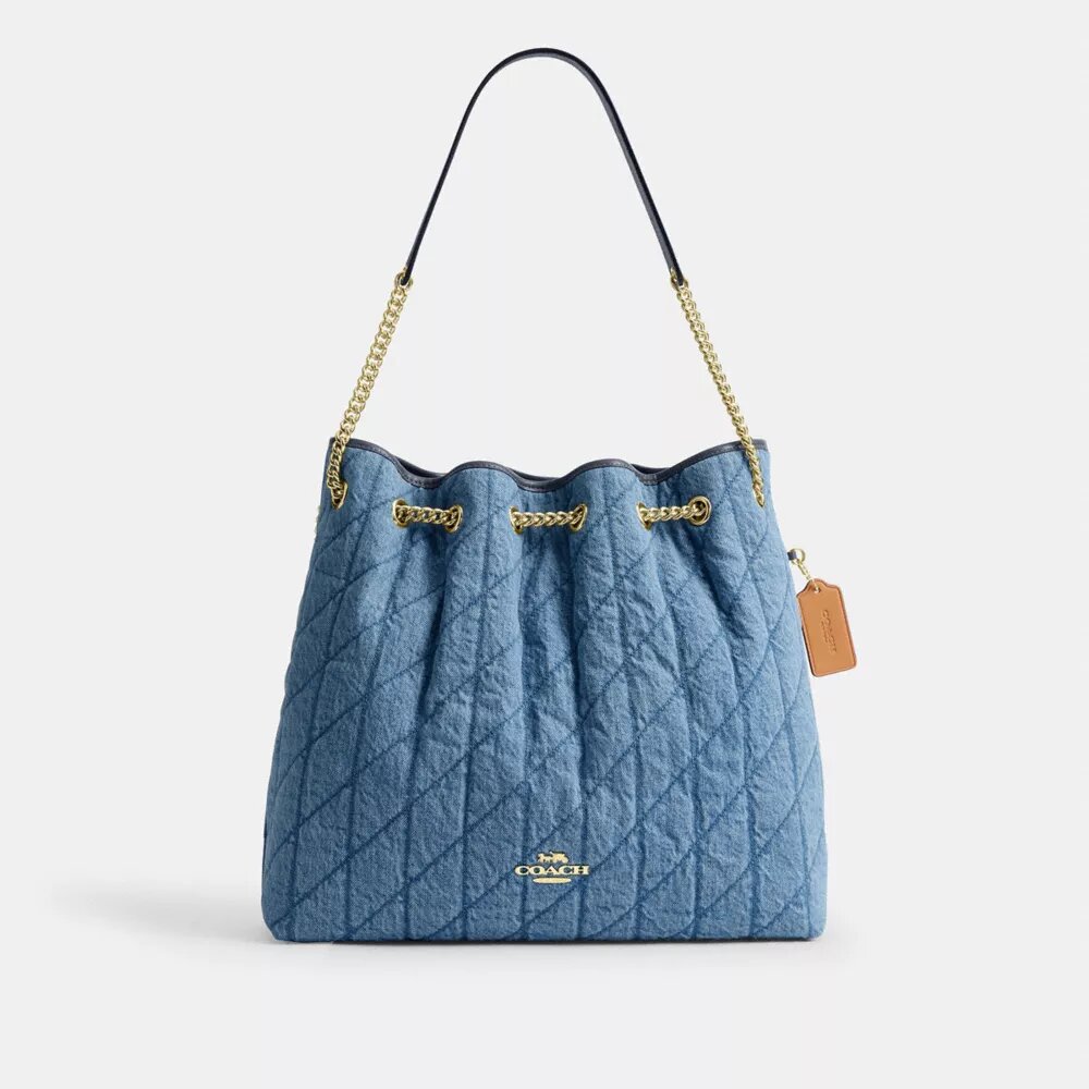 Borsa a spalla grande Evelyn in cotone rigenerativo con trapuntatura